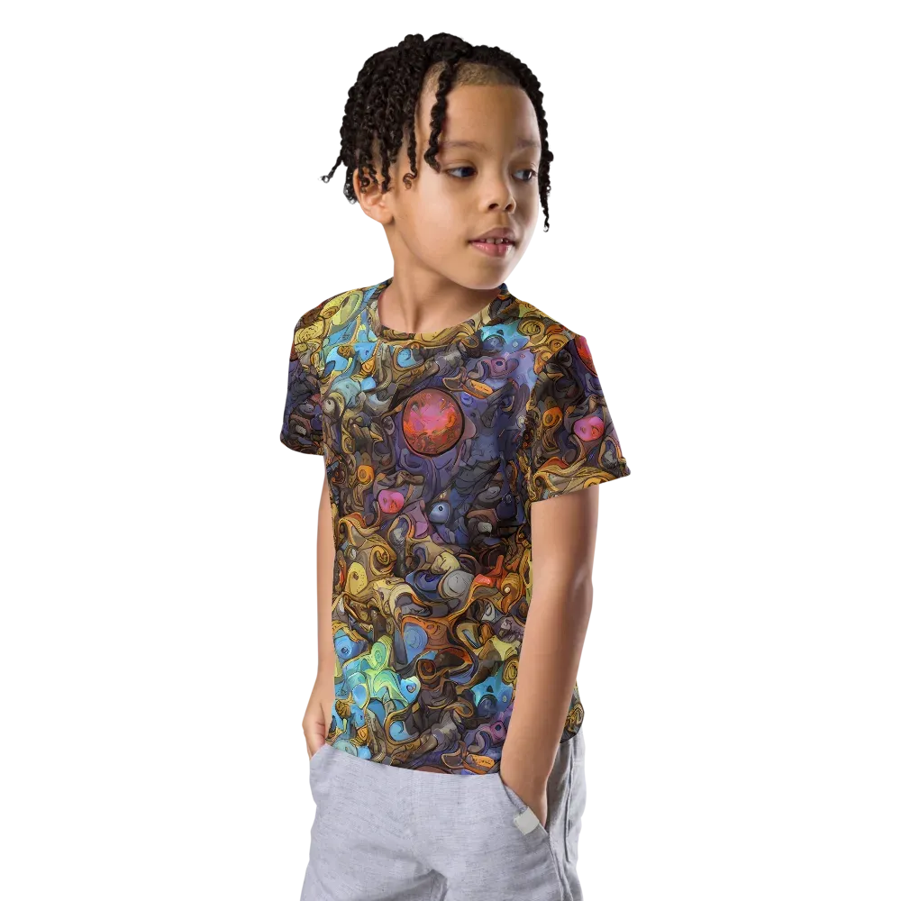 Electric Curio on Kids Crew Neck T-Shirt — Left Front