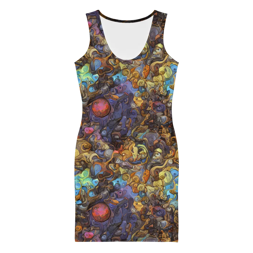 Electric Curio on Bodycon Dress — Front