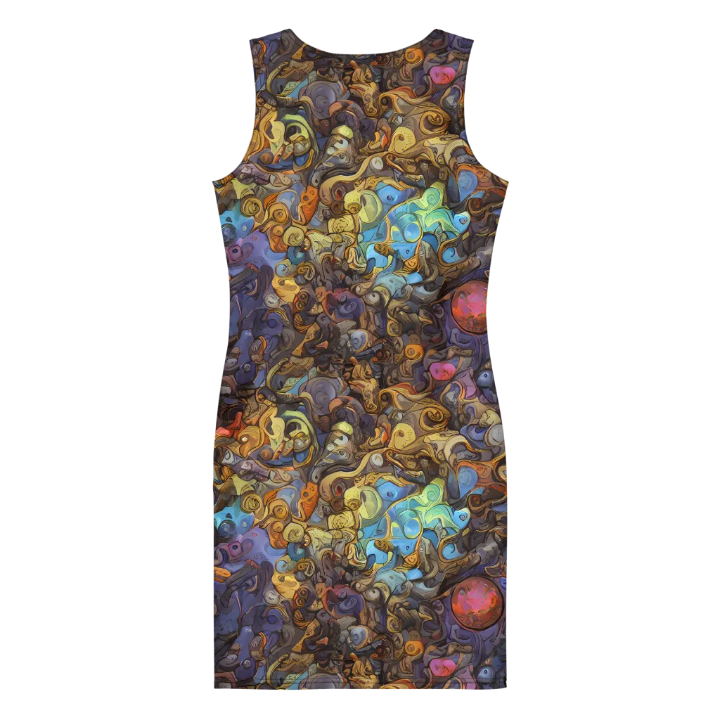 Electric Curio on Bodycon Dress — Back