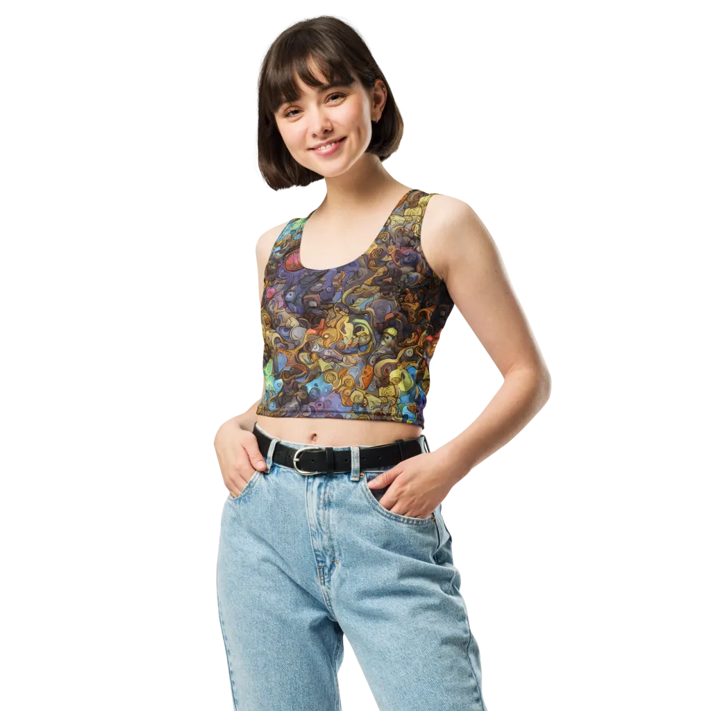 Electric Curio on Crop Top — Front