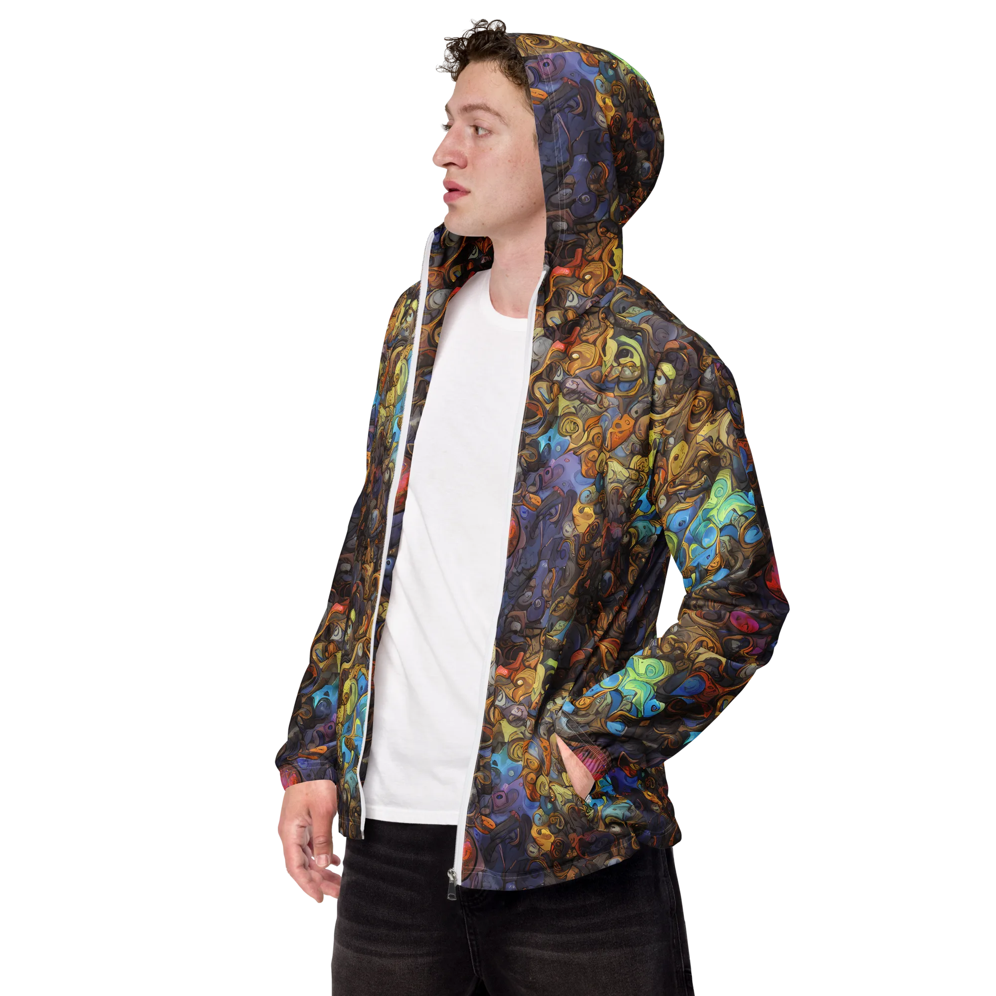 Electric Curio on Men's Windbreaker — Left Front