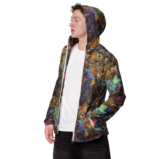Electric Curio on a Men's Windbreaker