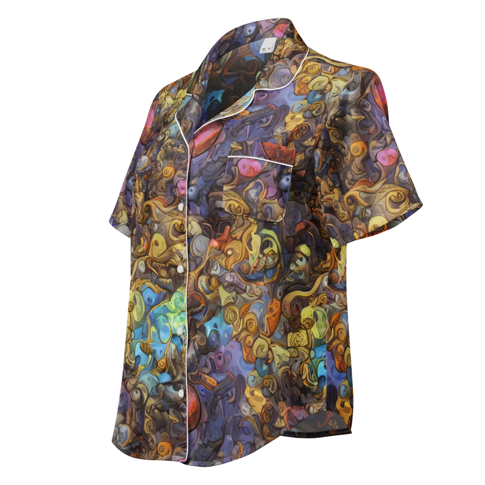 Electric Curio on Women's Short Sleeve Pajama Top — Left Front