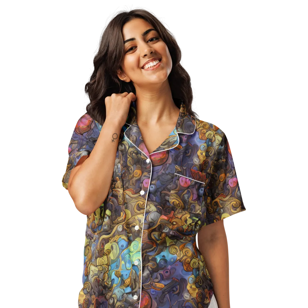 Electric Curio on Women's Short Sleeve Pajama Top — Front