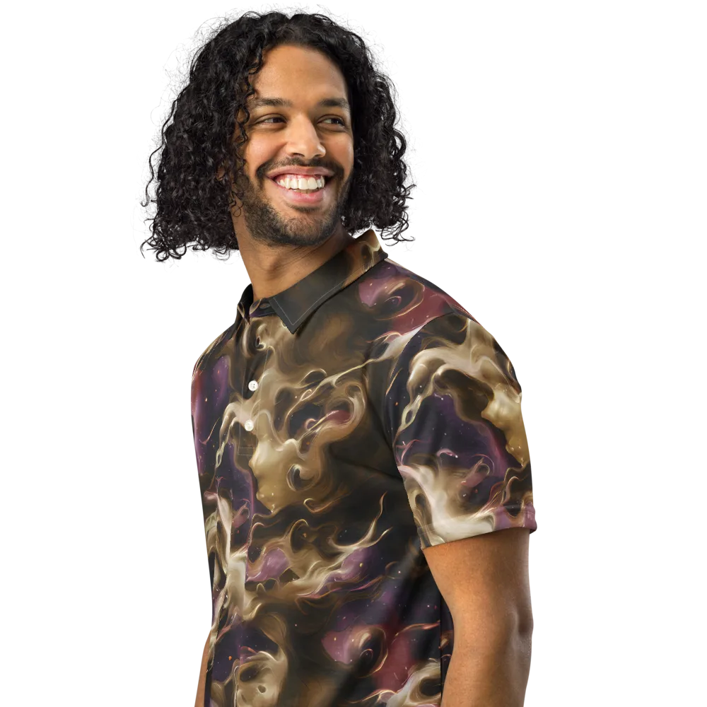 Astral Saffron on Men's Slim Fit Polo Shirt — Left Front