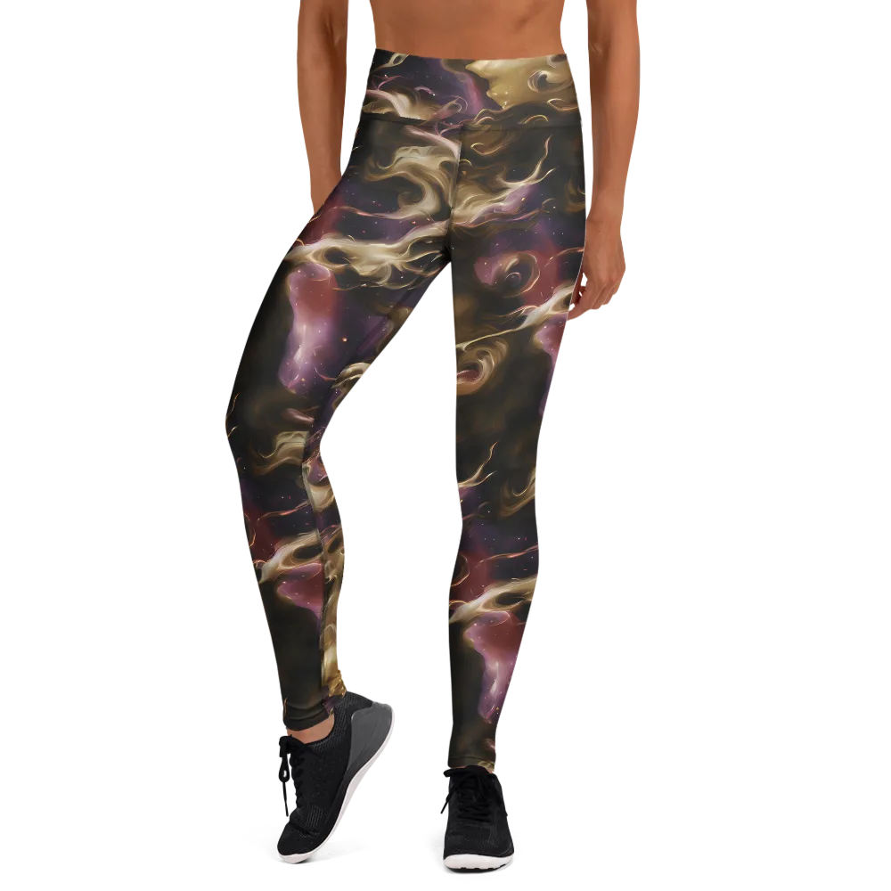 Astral Saffron on Yoga Leggings — Front