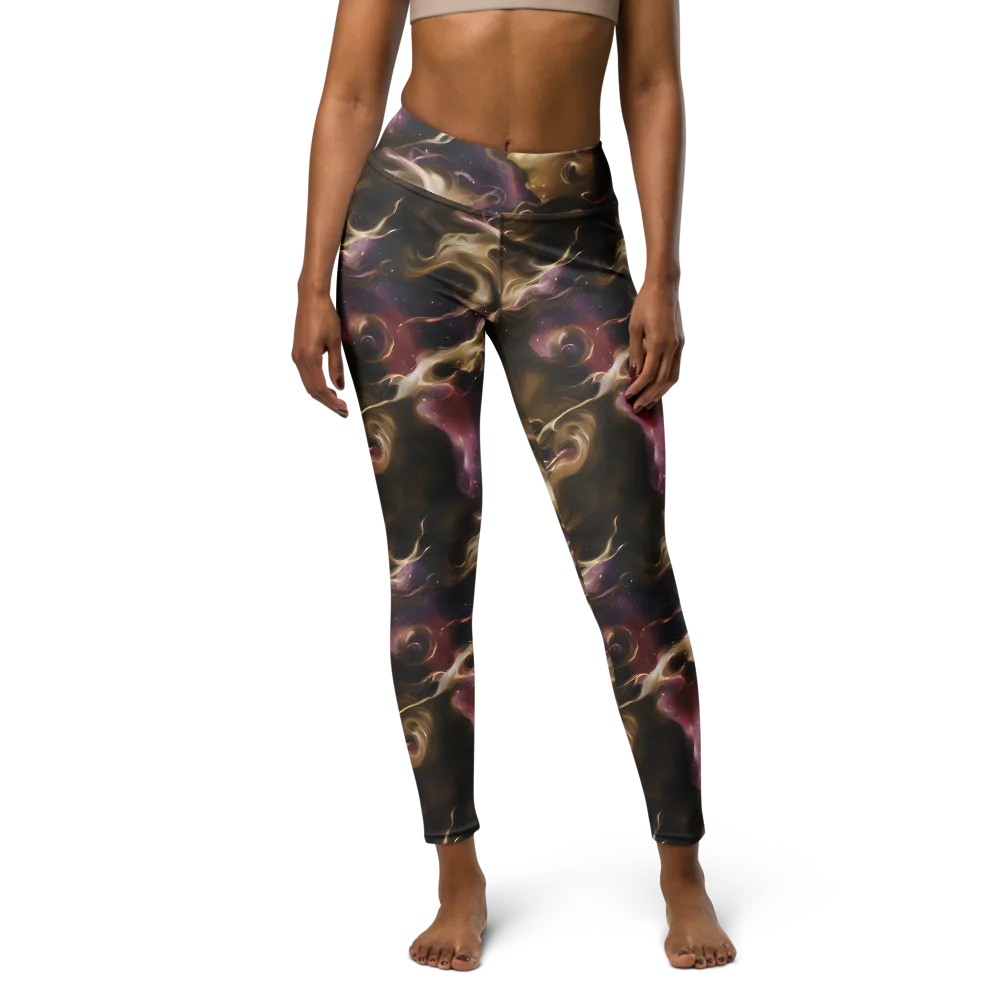 Astral Saffron on Yoga Leggings — Front