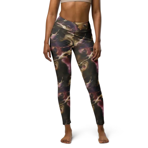 Astral Saffron on a Yoga Leggings
