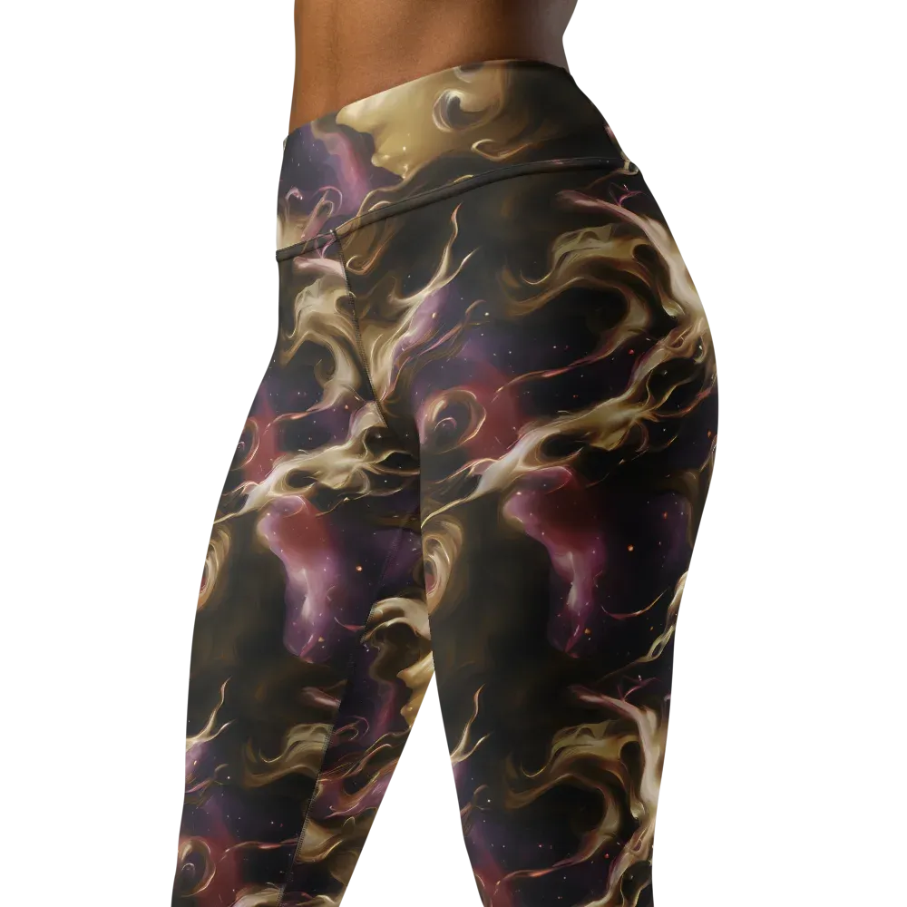 Astral Saffron on Yoga Leggings — Left Front