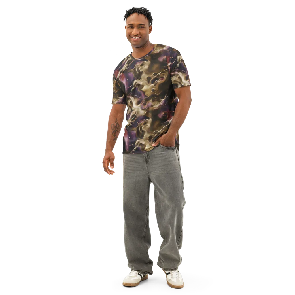 Astral Saffron on Men's Cotton Crew Neck T-Shirt — Front