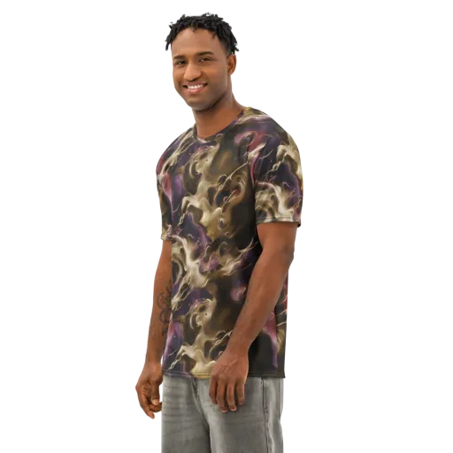 Astral Saffron on a Men's Cotton Crew Neck T-Shirt
