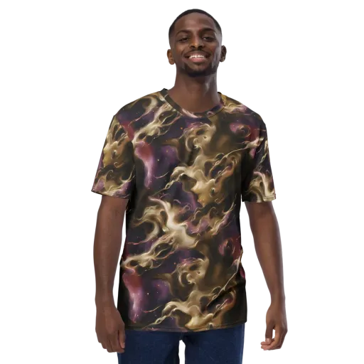 Astral Saffron on a Men's Crew Neck T-Shirt
