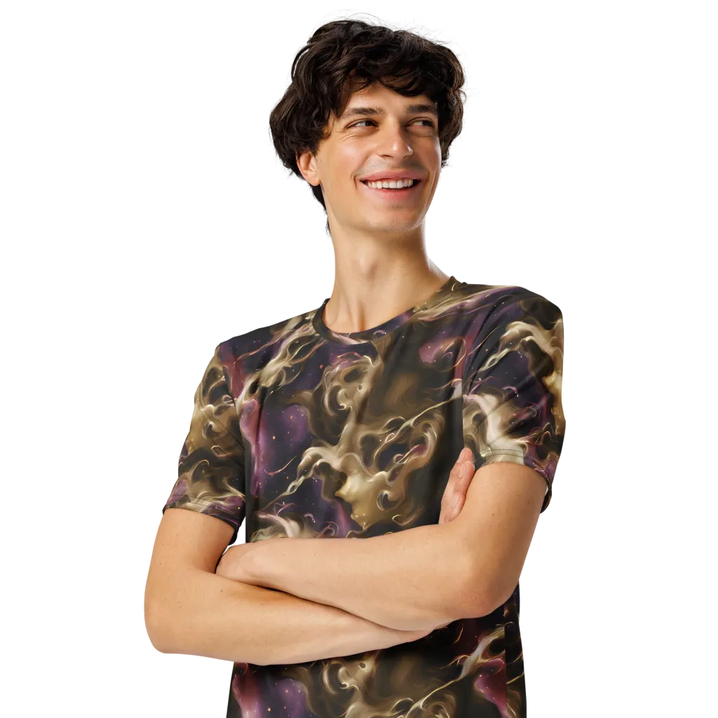 Astral Saffron on Men's Crew Neck T-Shirt — Left Front