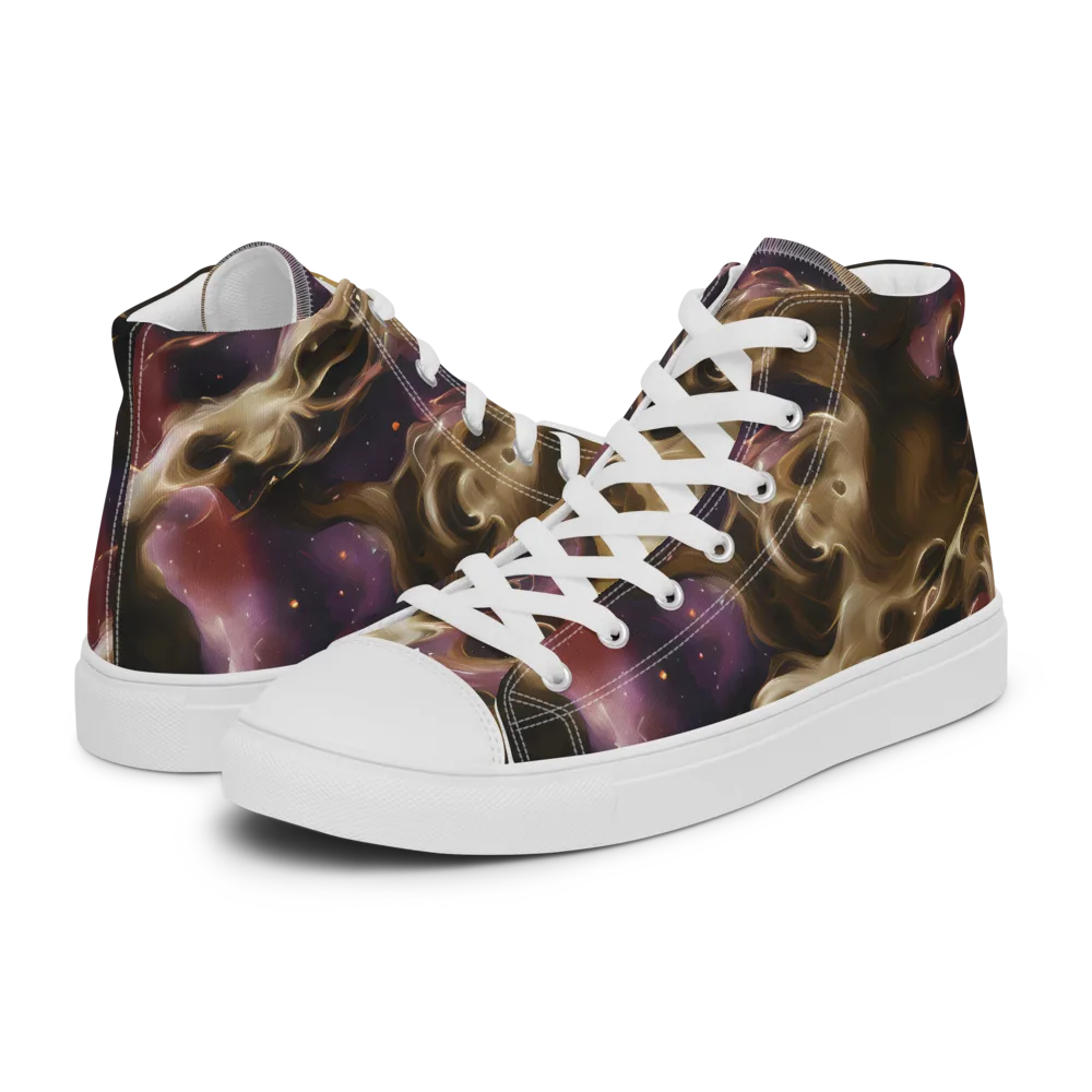 Astral Saffron on Men's High Top Canvas Shoes — Left