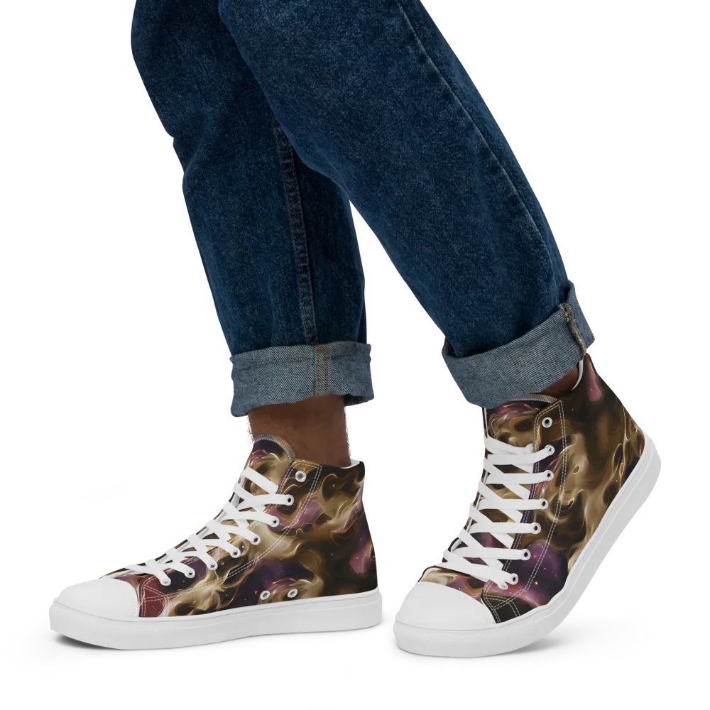 Astral Saffron on Men's High Top Canvas Shoes — Left