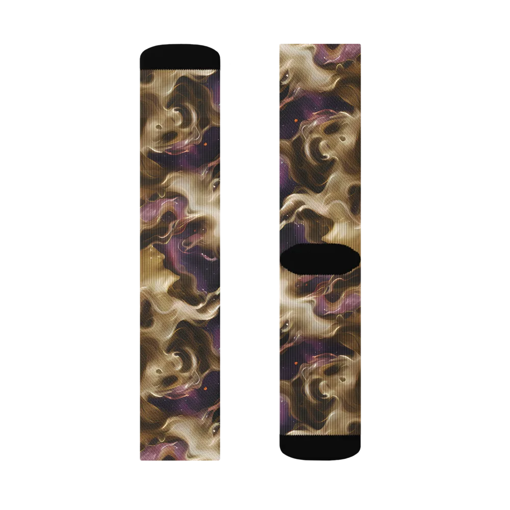 Astral Saffron on Socks — Left Sock