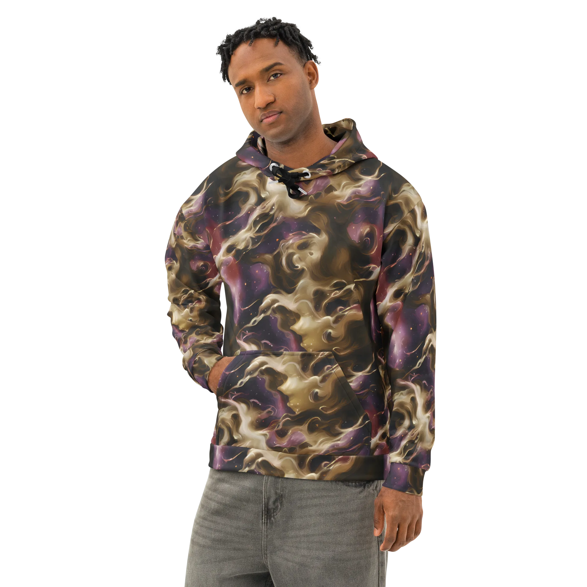 Astral Saffron on Cotton Hoodie — Left Front