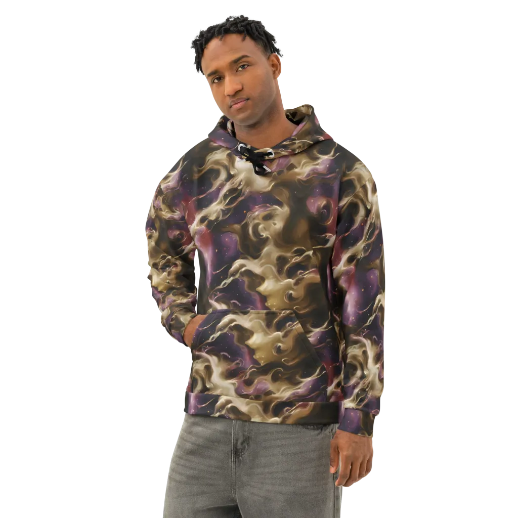 Astral Saffron on Cotton Hoodie — Left Front