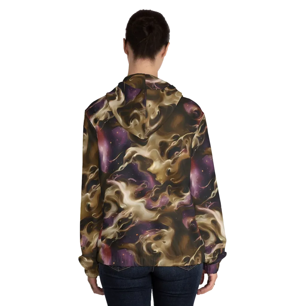 Astral Saffron on Women's Full-Zip Hoodie — Back On Person