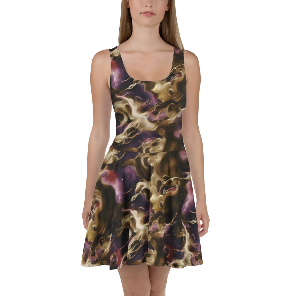 Astral Saffron on Skater Dress — Front
