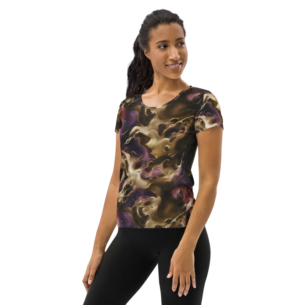 Astral Saffron on Women's Athletic T-Shirt — Left