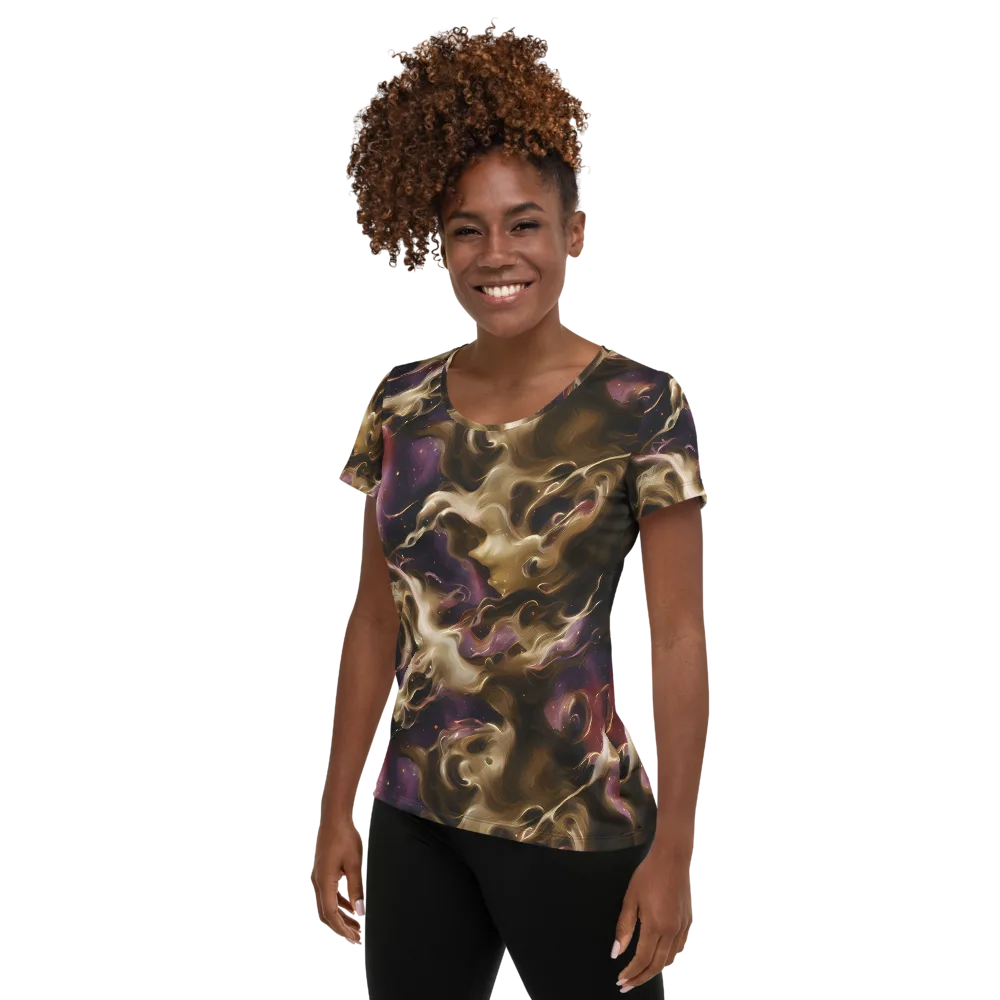 Astral Saffron on Women's Athletic T-Shirt — Left