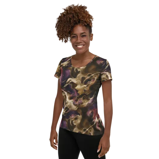Astral Saffron on a Women's Athletic T-Shirt