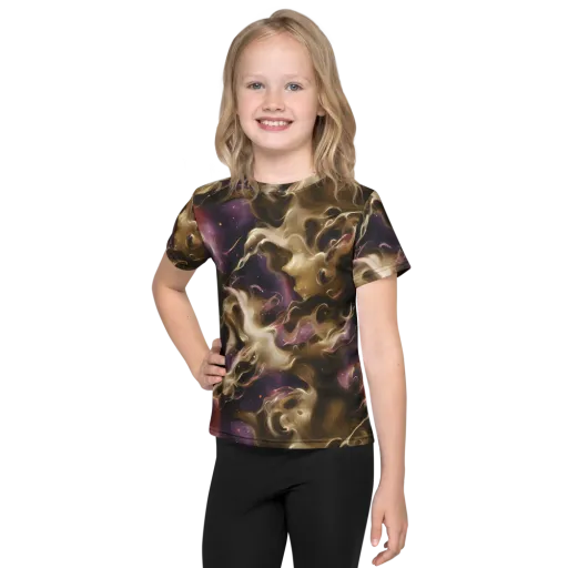 Astral Saffron on a Kids Crew Neck T-Shirt