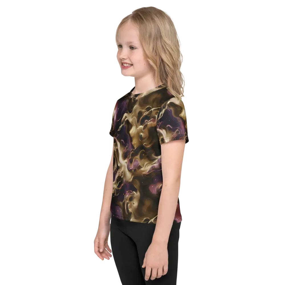 Astral Saffron on Kids Crew Neck T-Shirt — Left