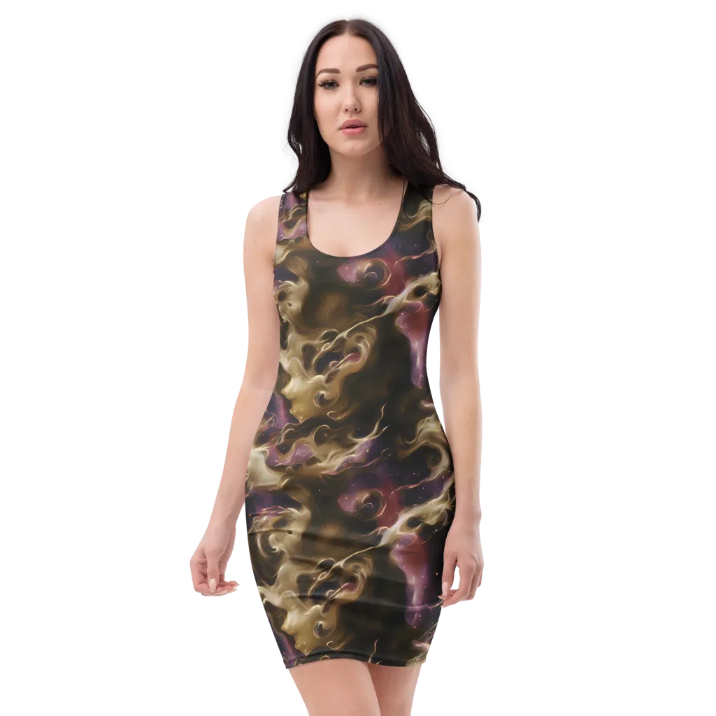 Astral Saffron on Bodycon Dress — Front