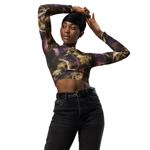 Astral Saffron on a Long Sleeve Crop Top
