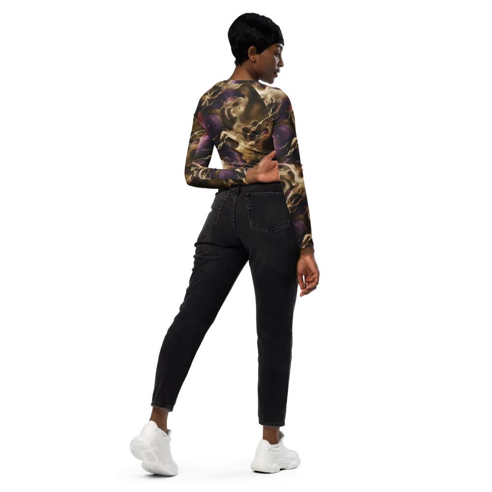 Astral Saffron on Long Sleeve Crop Top — Right Back