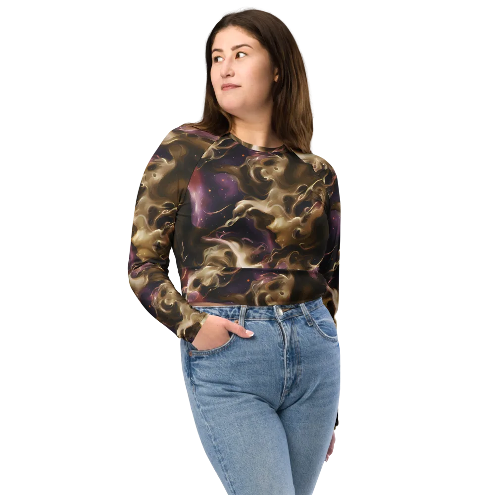 Astral Saffron on Long Sleeve Crop Top — Front