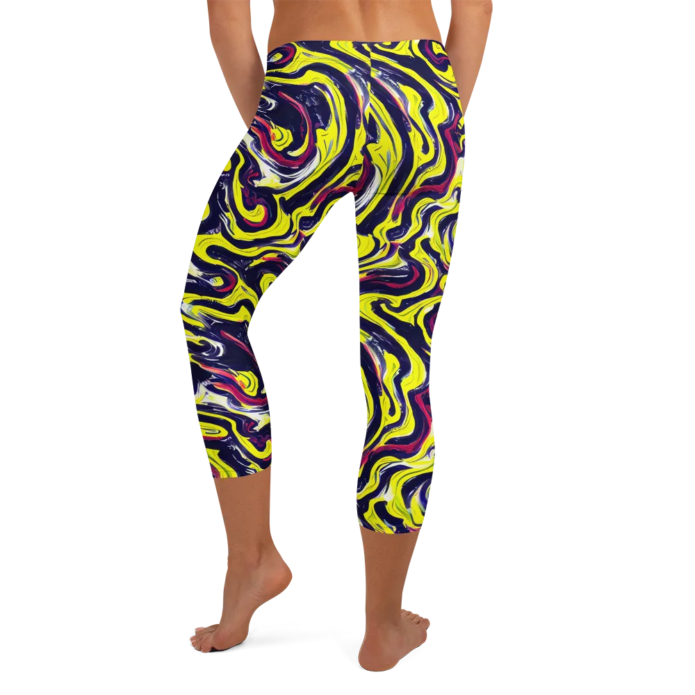 Citrus Thunder on Capri Leggings — Back