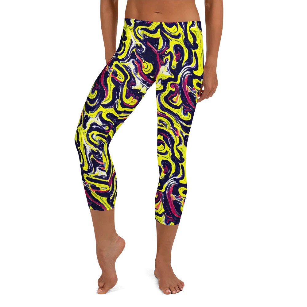 Citrus Thunder on Capri Leggings — Front