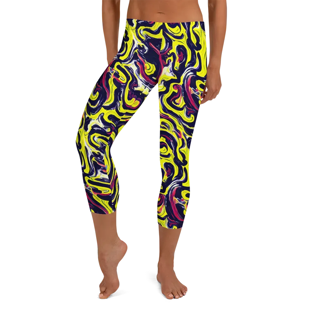 Citrus Thunder on Capri Leggings — Front