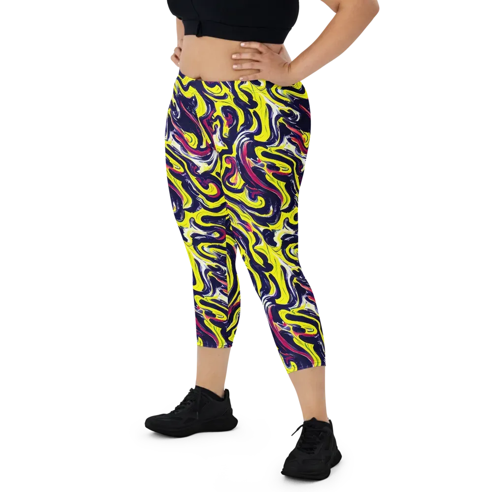 Citrus Thunder on Capri Leggings — Front