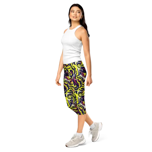 Citrus Thunder on a Capri Leggings