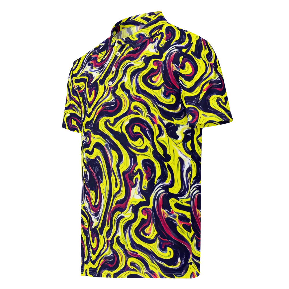 Citrus Thunder on Men's Slim Fit Polo Shirt — Left Front