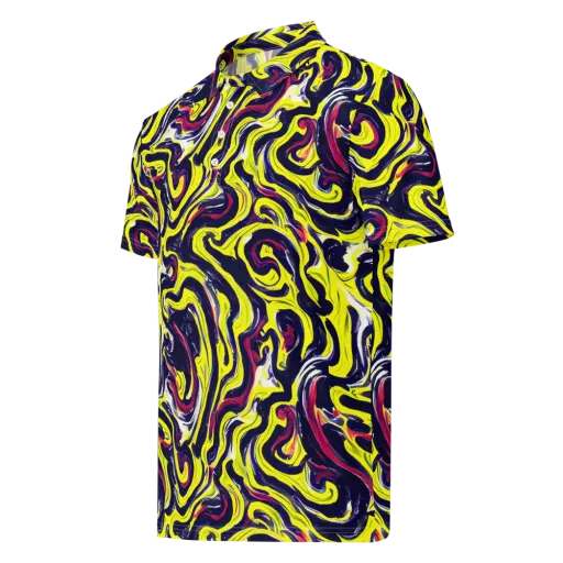 Citrus Thunder on a Men's Slim Fit Polo Shirt