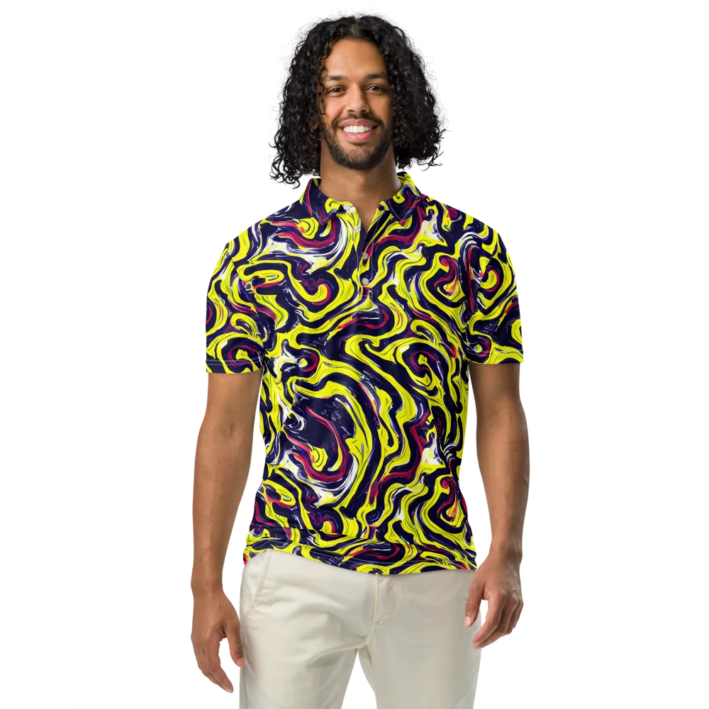 Citrus Thunder on Men's Slim Fit Polo Shirt — Front