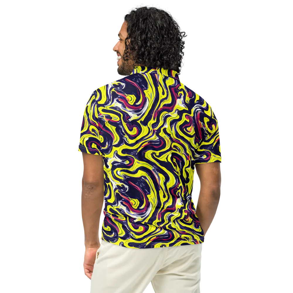 Citrus Thunder on Men's Slim Fit Polo Shirt — Back