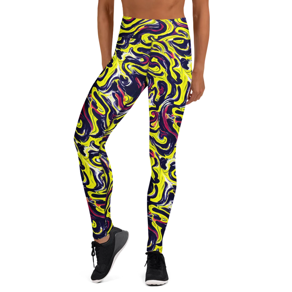 Citrus Thunder on Yoga Leggings — Front