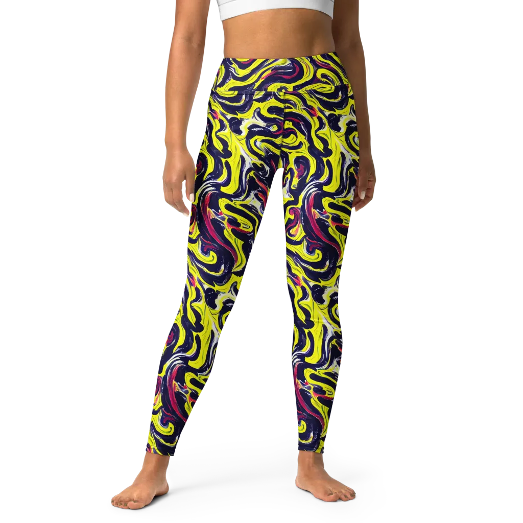 Citrus Thunder on Yoga Leggings — Front