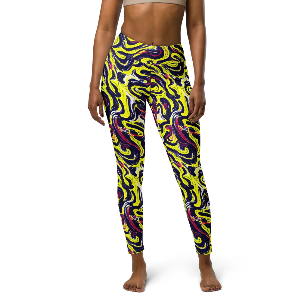 Citrus Thunder on Yoga Leggings — Front