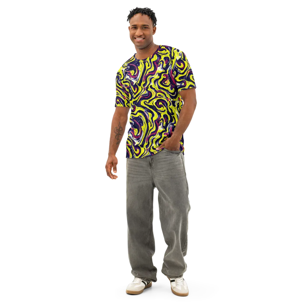 Citrus Thunder on Men's Cotton Crew Neck T-Shirt — Front
