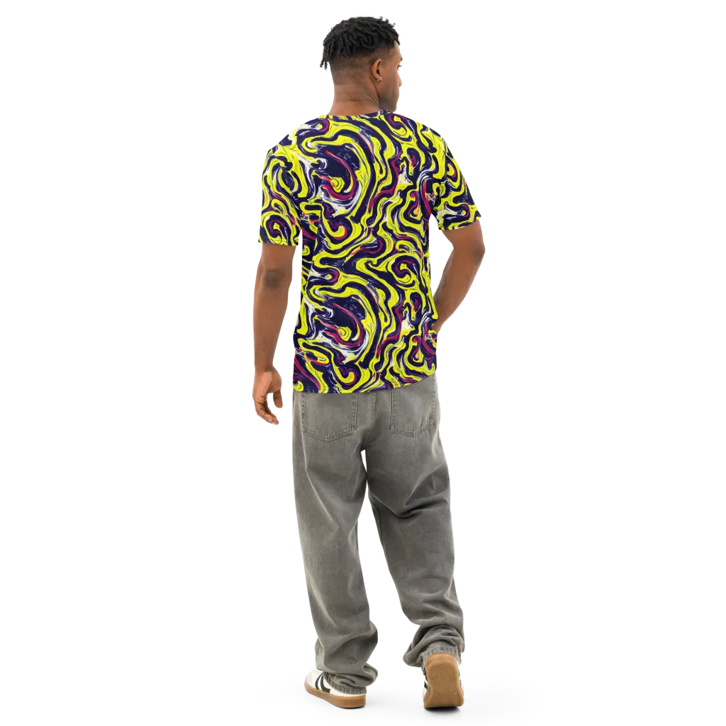 Citrus Thunder on Men's Cotton Crew Neck T-Shirt — Back