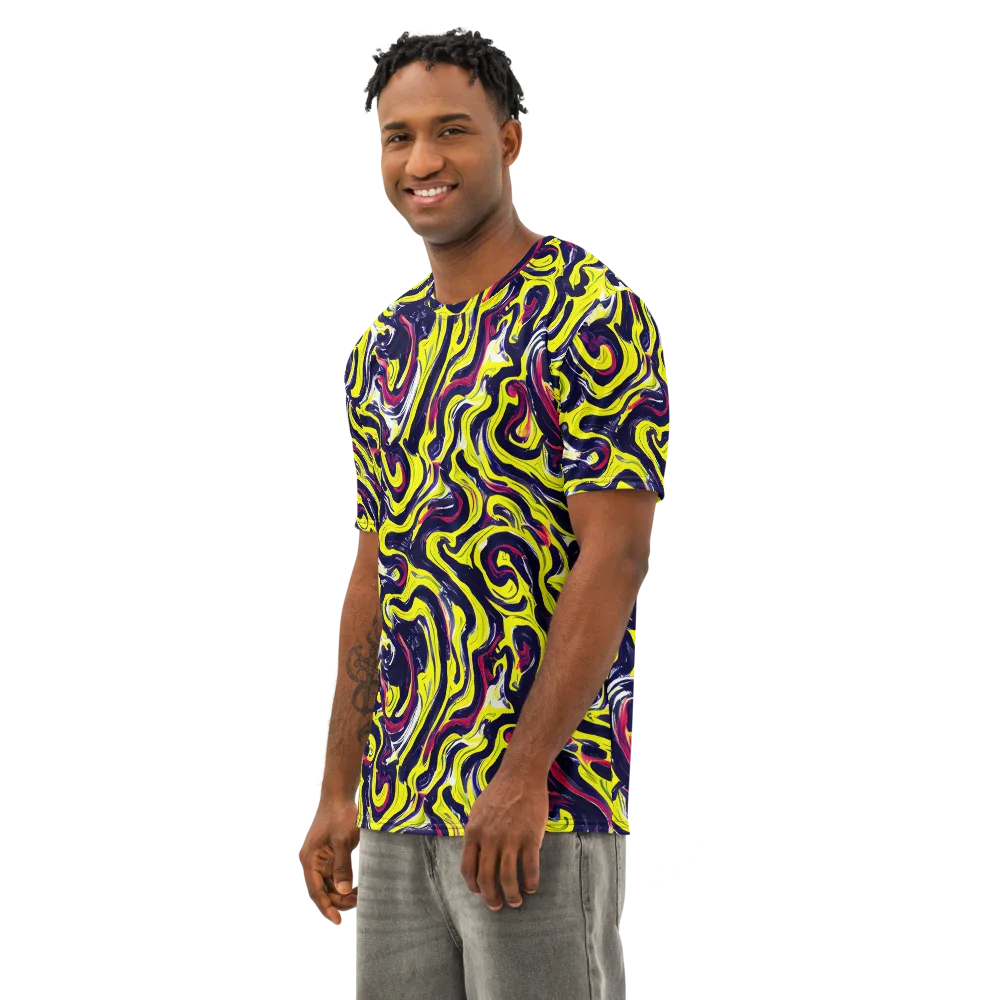 Citrus Thunder on Men's Cotton Crew Neck T-Shirt — Left Front