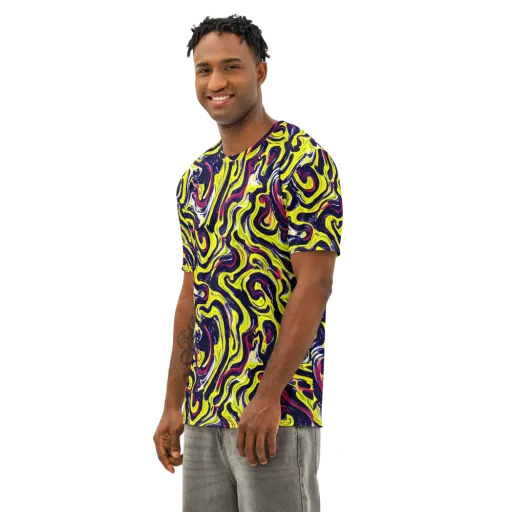 Citrus Thunder on a Men's Cotton Crew Neck T-Shirt