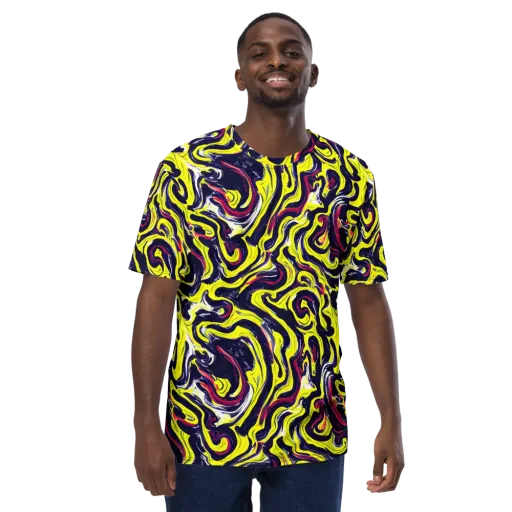 Citrus Thunder on a Men's Crew Neck T-Shirt